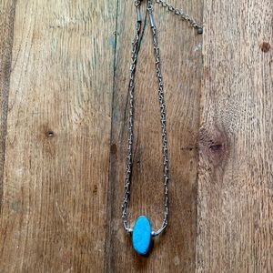 Turquoise and sterling silver reversible pendant necklace